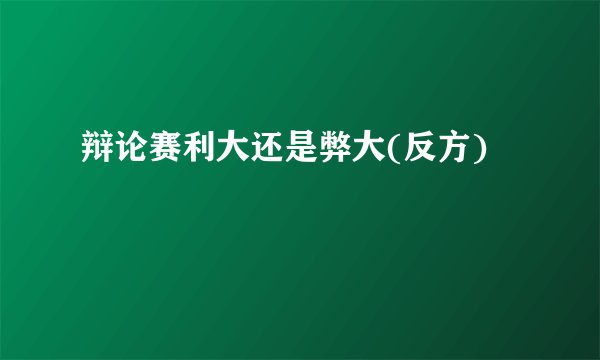 辩论赛利大还是弊大(反方)