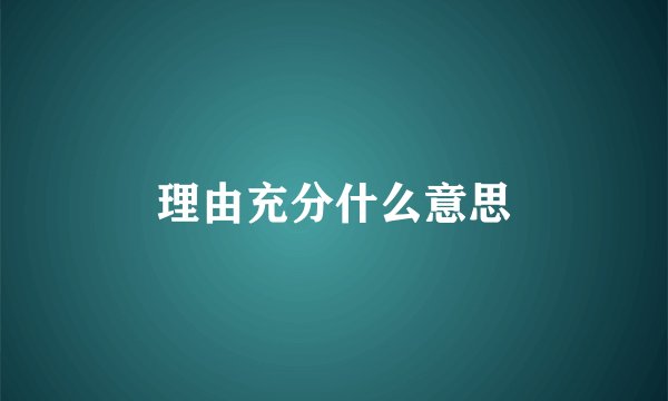 理由充分什么意思