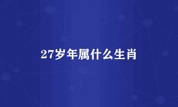 27岁年属什么生肖