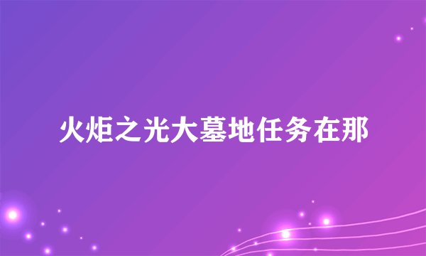 火炬之光大墓地任务在那