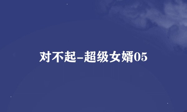 对不起-超级女婿05