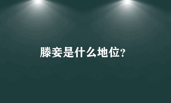 滕妾是什么地位？