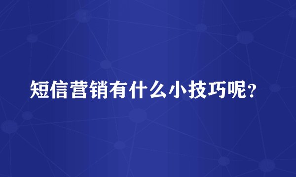 短信营销有什么小技巧呢？