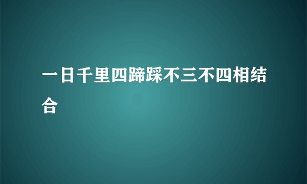一日千里四蹄踩不三不四相结合