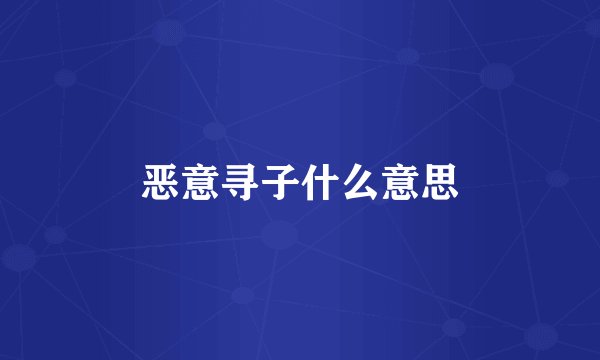 恶意寻子什么意思
