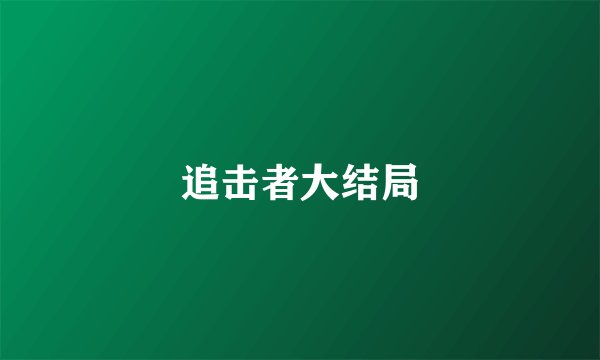 追击者大结局