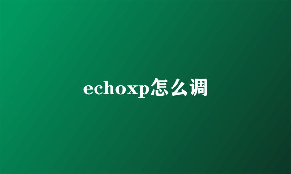 echoxp怎么调