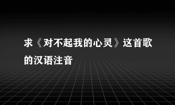 求《对不起我的心灵》这首歌的汉语注音