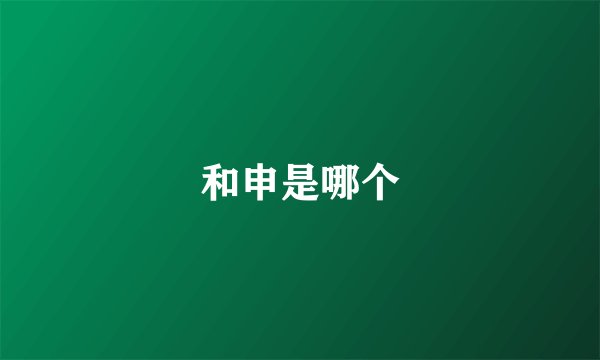和申是哪个