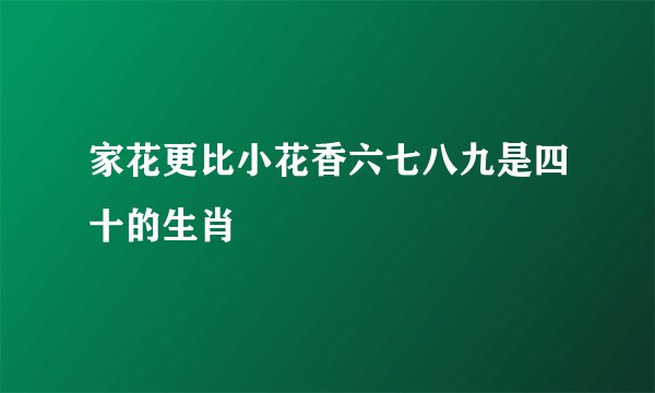 家花更比小花香六七八九是四十的生肖