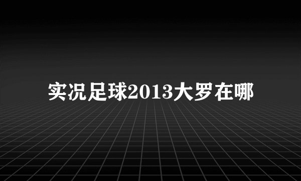 实况足球2013大罗在哪