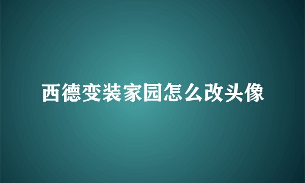 西德变装家园怎么改头像