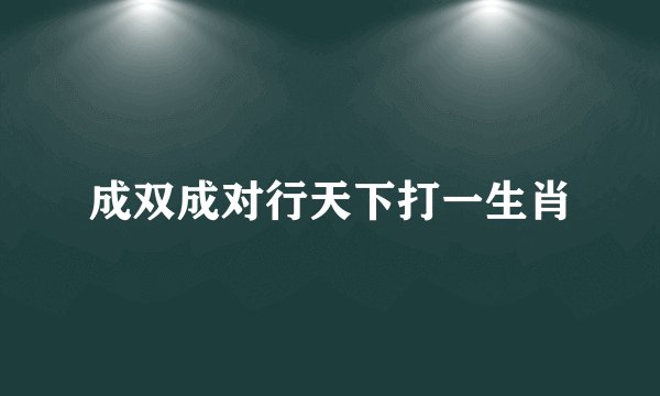 成双成对行天下打一生肖