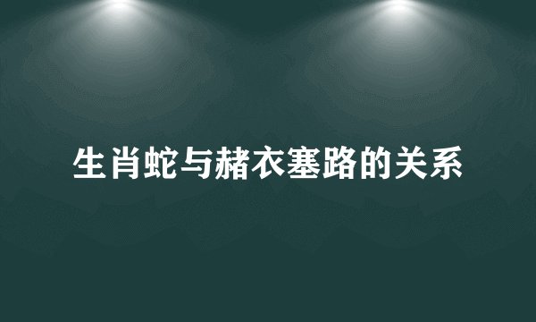 生肖蛇与赭衣塞路的关系