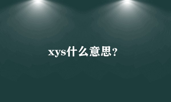 xys什么意思？