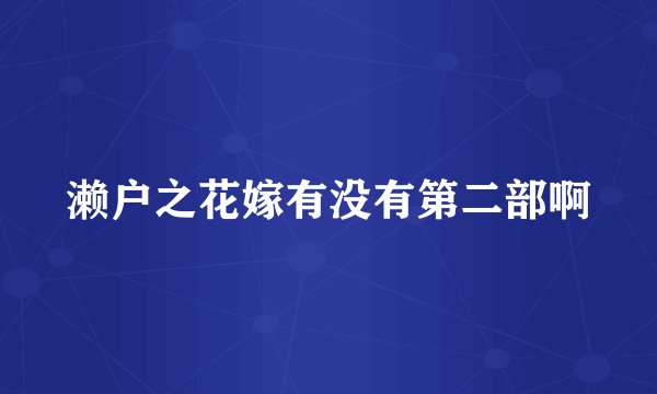 濑户之花嫁有没有第二部啊
