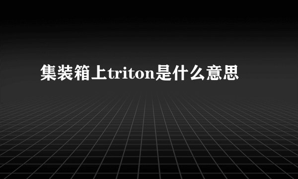 集装箱上triton是什么意思