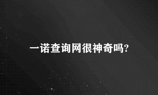 一诺查询网很神奇吗?