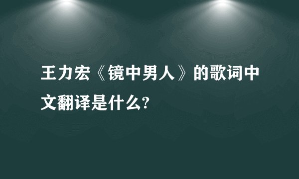 王力宏《镜中男人》的歌词中文翻译是什么?