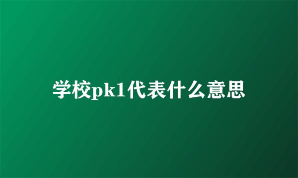 学校pk1代表什么意思