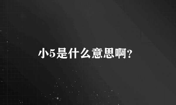 小5是什么意思啊？