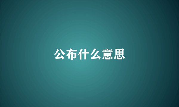 公布什么意思