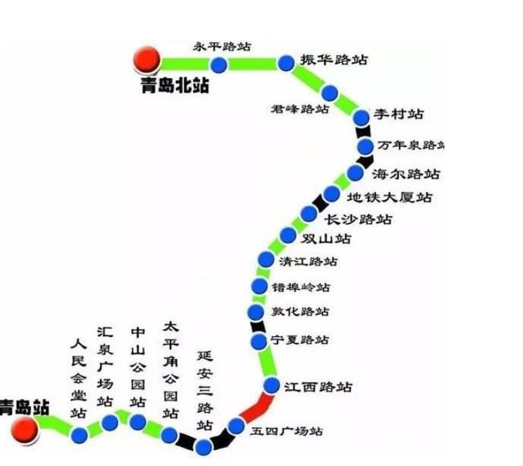 青岛3号线地铁站点线路图