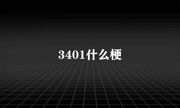 3401什么梗
