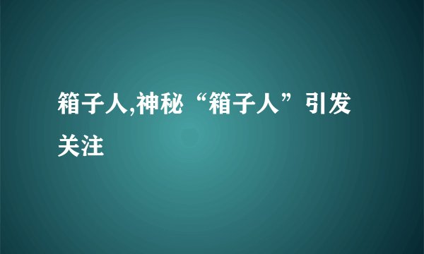 箱子人,神秘“箱子人”引发关注