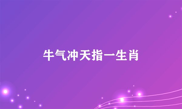 牛气冲天指一生肖