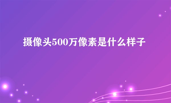 摄像头500万像素是什么样子