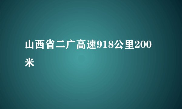 山西省二广高速918公里200米