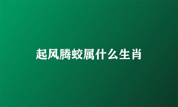 起风腾蛟属什么生肖