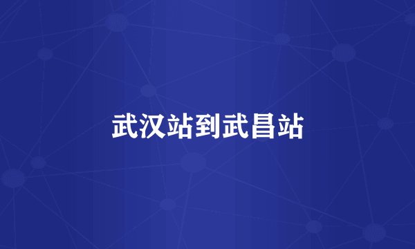 武汉站到武昌站
