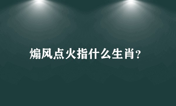 煽风点火指什么生肖？