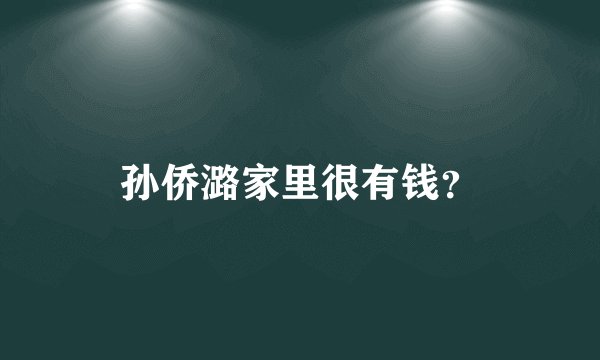 孙侨潞家里很有钱?