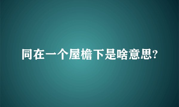 同在一个屋檐下是啥意思?