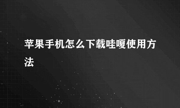 苹果手机怎么下载哇嗄使用方法