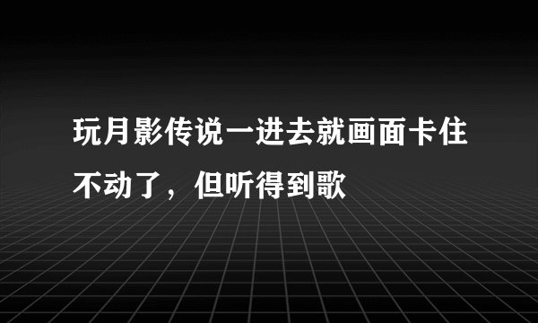 玩月影传说一进去就画面卡住不动了，但听得到歌