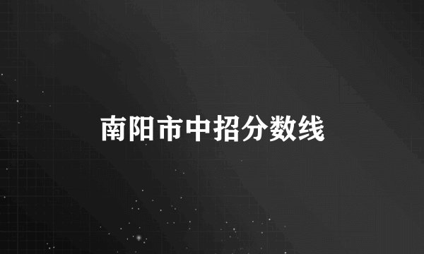 南阳市中招分数线
