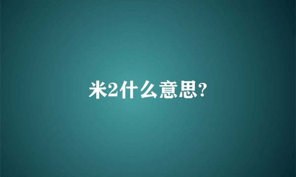 米2什么意思?