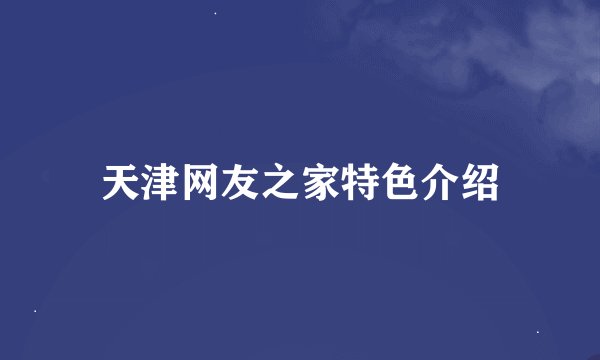 天津网友之家特色介绍
