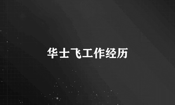华士飞工作经历