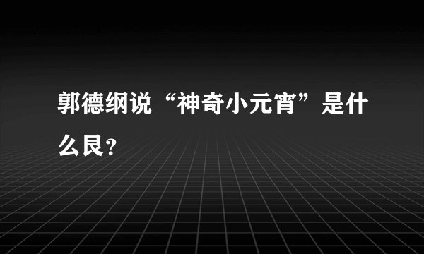 郭德纲说“神奇小元宵”是什么艮？