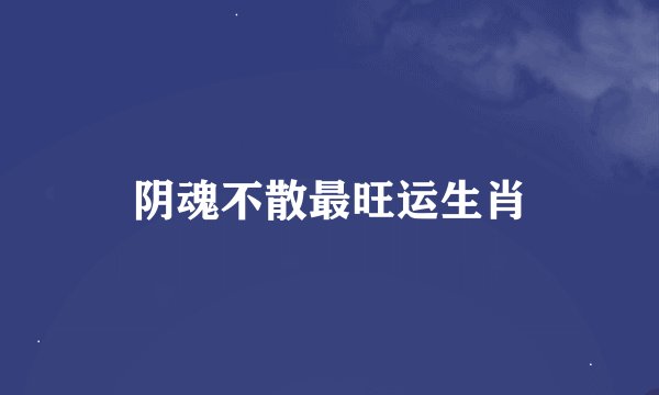 阴魂不散最旺运生肖