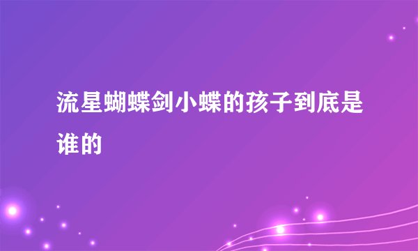 流星蝴蝶剑小蝶的孩子到底是谁的