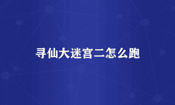 寻仙大迷宫二怎么跑