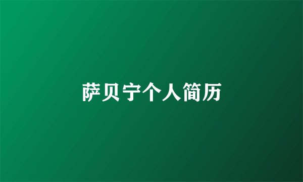 萨贝宁个人简历