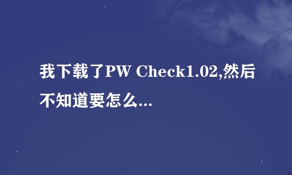 我下载了PW Check1.02,然后不知道要怎么读取字典，请问要怎么弄？怎么读取字典？字典在哪里？