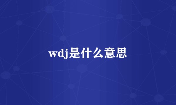 wdj是什么意思